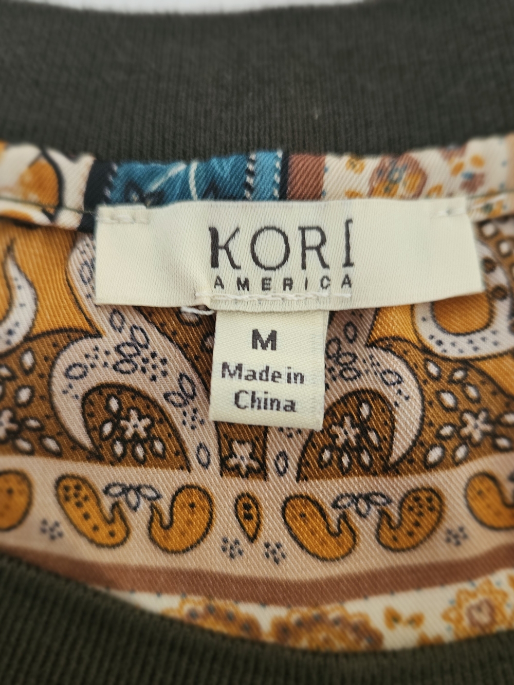 Kori America Scarf Print Boho Blouse Size M Medieval Baroque Long Sleeve Top - Picture 7 of 15